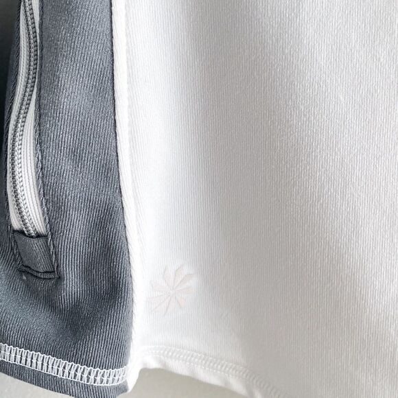Athleta Running Wild 1/2 Zip White & Grey Pullover Sweatshirt Top XS - Picture 11 of 12